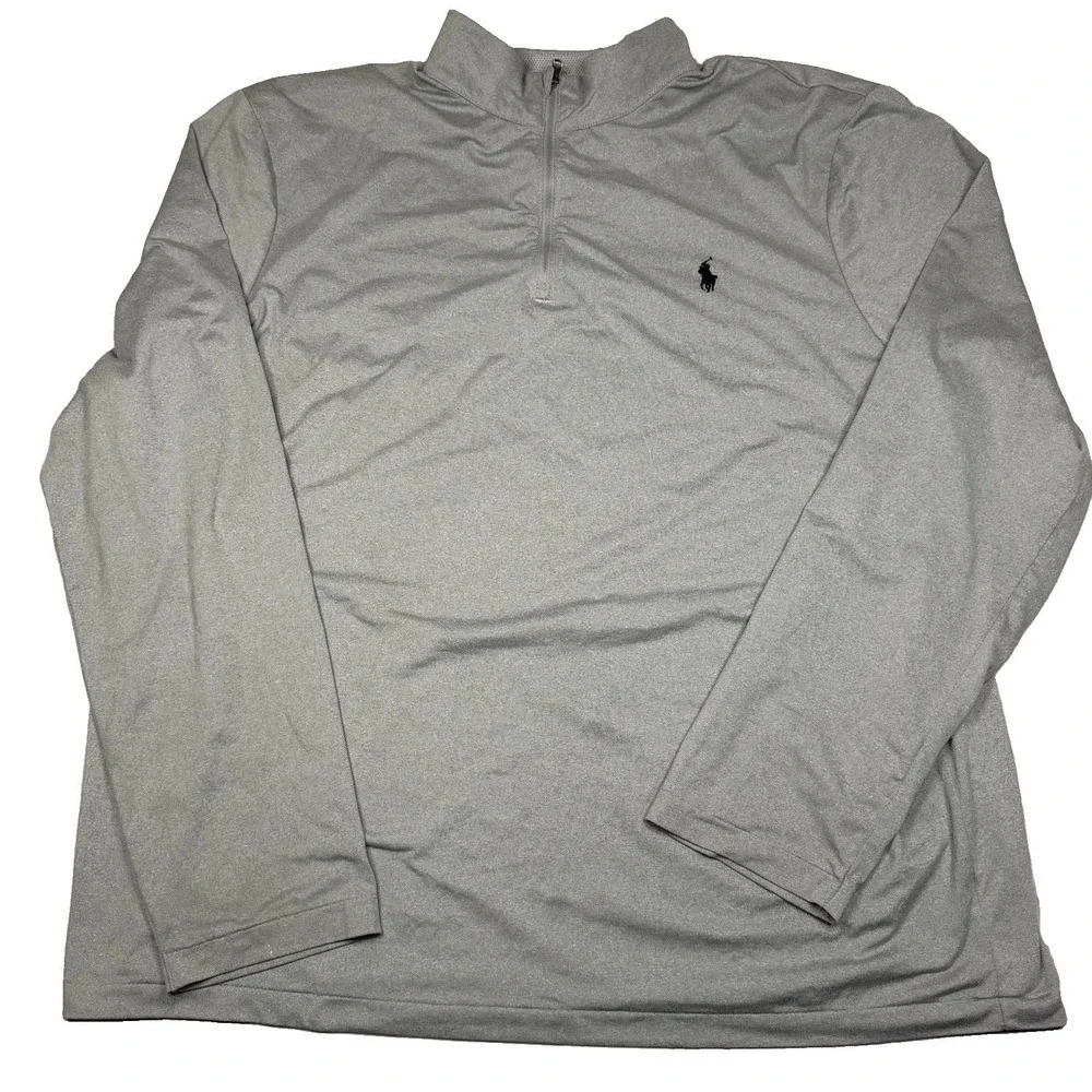 Polo Ralph Lauren Mens Gray Performance 1/4 Zip Pullover Long Sleeve Shirt XXL